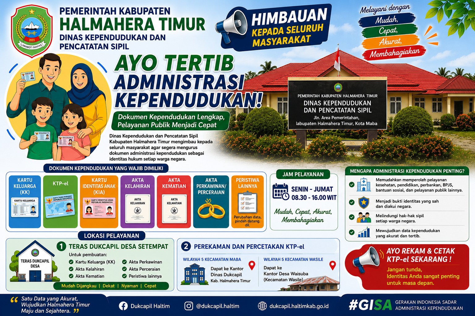 Wujudkan Data Akurat, Disdukcapil Haltim Imbau Masyarakat Tertib Administrasi Kependudukan
